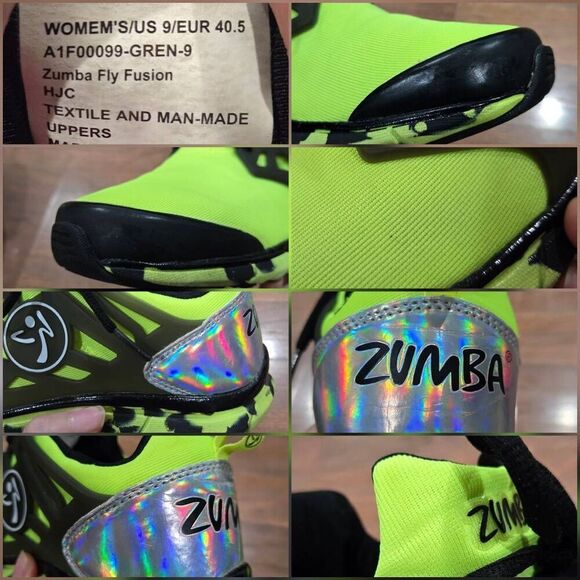 Zumba Fly Fusion Neon Camo Low Top Shoes(F018)-Size 9 for Unisex - Picture 10 of 11